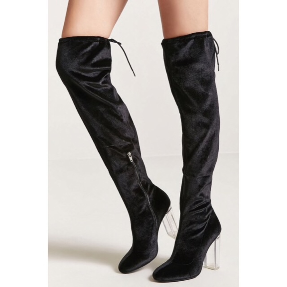 Forever 21 Velvet Over-the-Knee Boots